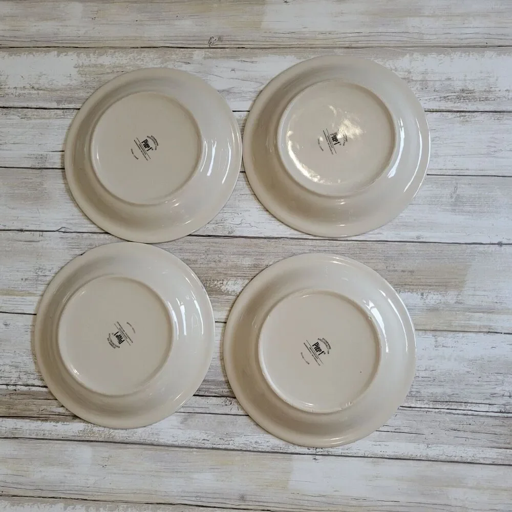 Pier 1 Summer Stripes Stoneware Salad Plates 7 1/2